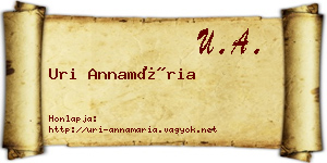 Uri Annamária névjegykártya